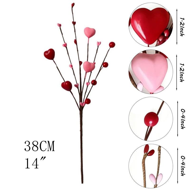 1/3Pcs Artificial Flowers Love Bouquet 38CM Fake Flower for Home Decor Wedding Valentine's Day Decoration Ornaments Accessories