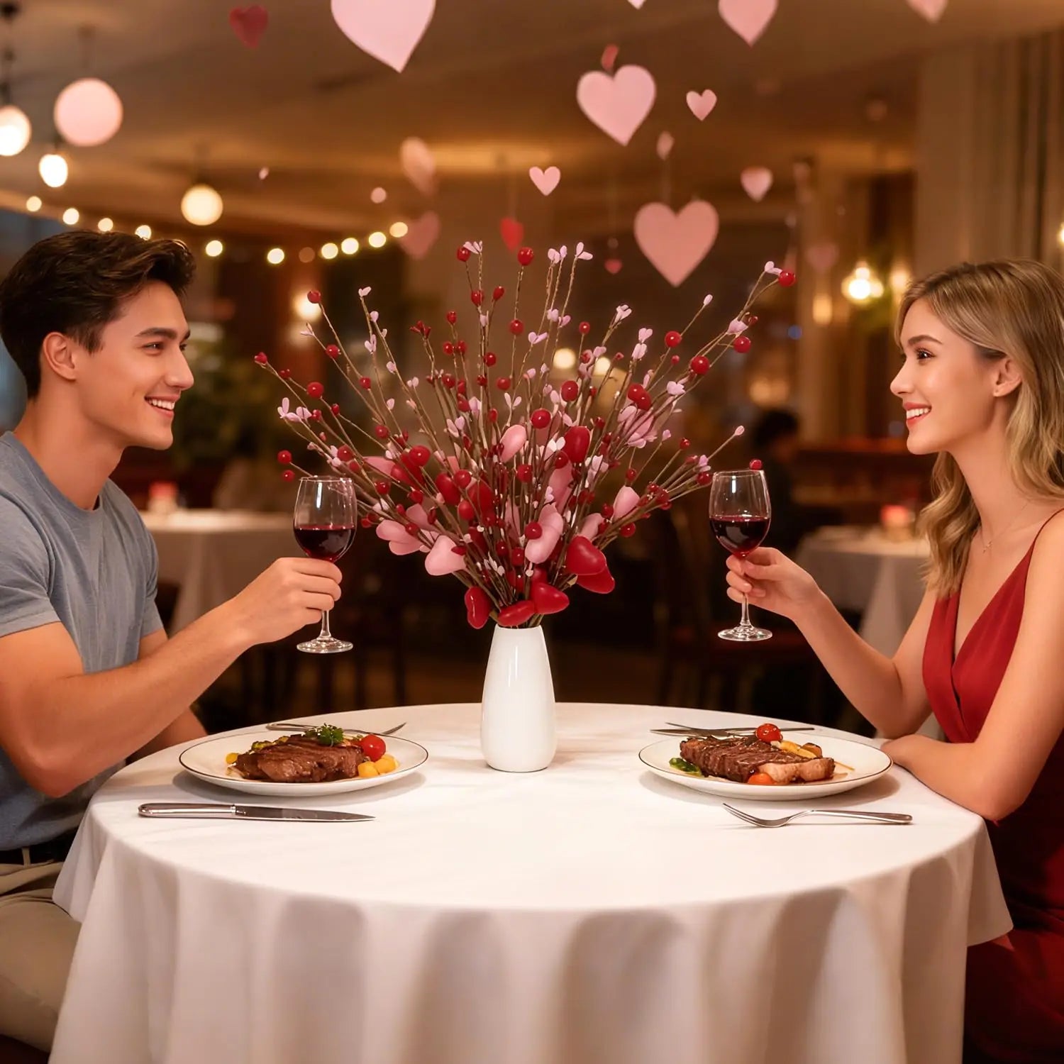 1/3Pcs Artificial Flowers Love Bouquet 38CM Fake Flower for Home Decor Wedding Valentine's Day Decoration Ornaments Accessories